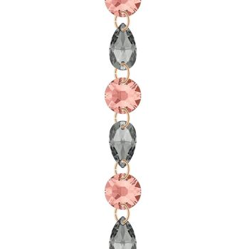 Bracelet en cristal fin - argent - blush rose / silvernight 1