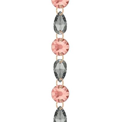 Fine crystal bracelet - silver - blush rose / silvernight