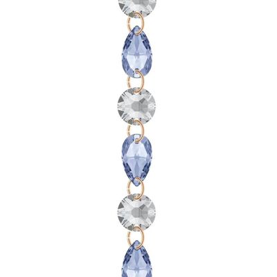 Fine crystal bracelet - gold - Crystal / Light Sapphire