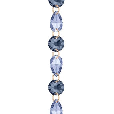Fine crystal bracelet - gold - Denim Blue / Light Sapphire