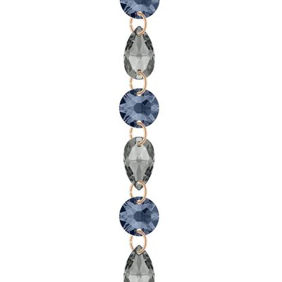 Fine crystal bracelet - silver - Denim Blue / Silvernight