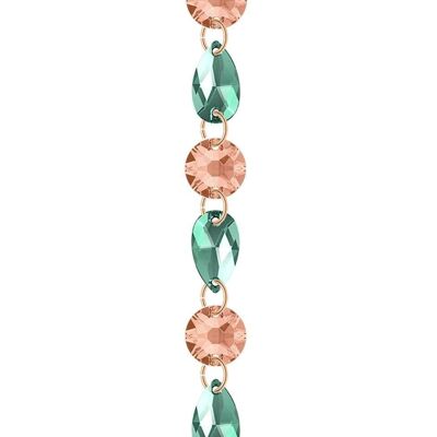 Fine crystal bracelet - Gold - Light Peach / Erinite