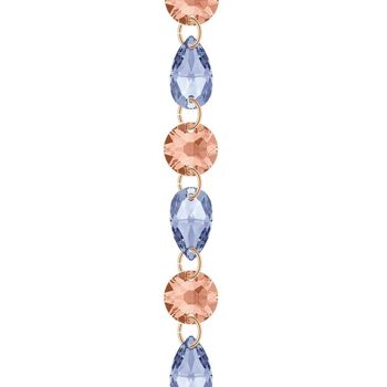 Bracelet cristal fin - or - Light Peach / Light Sapphire 1