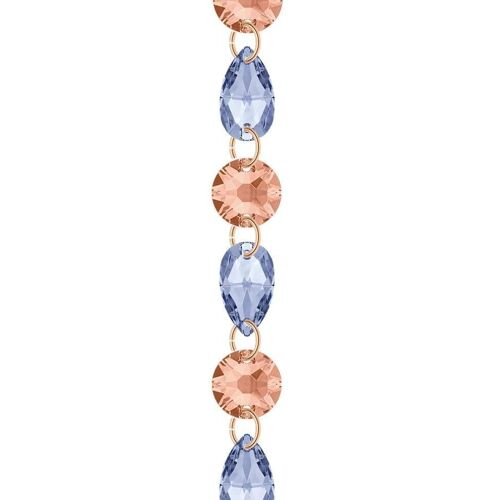 Fine crystal bracelet - Silver - Light Peach / Light Sapphire