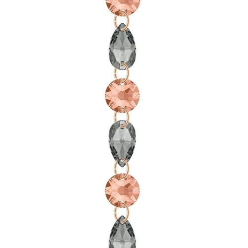 Fine crystal bracelet - Silver - Light Peach / Silvernight