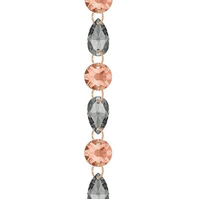 Fine crystal bracelet - Silver - Light Peach / Silvernight