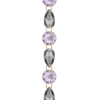 Bracelet cristal fin - argent - mauve / silvernight 1