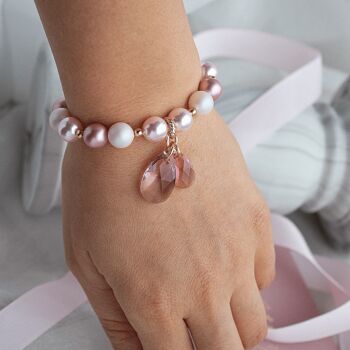 Bracelet perle avec gouttes - or - corail / amande - l 3