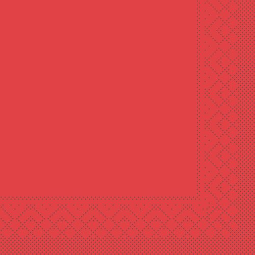 Einweg Serviette Rot aus Tissue 33 x 33 cm, 3-lagig, 20 Stück