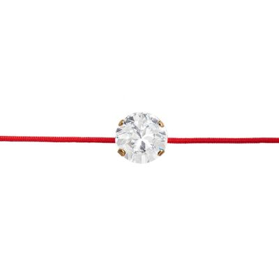 Bracciale protezione filo rosso con cristallo - oro - cristallo