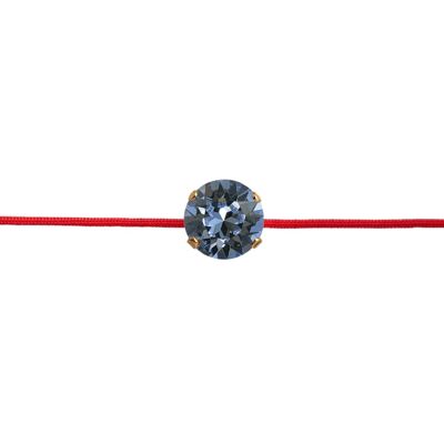 Bracciale protezione filo rosso con cristallo - oro - denim