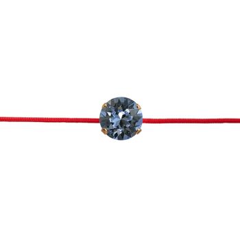 Bracelet protection fil rouge avec cristal - or - denim 1