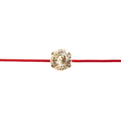 Red thread protection bracelet with crystal - gold - Golden Shadow