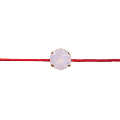 Red thread protection bracelet with crystal - gold - Rose Water Opal