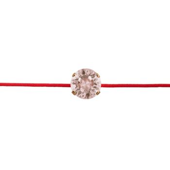 Bracelet protection fil rouge avec cristal - or - rose vintage 1