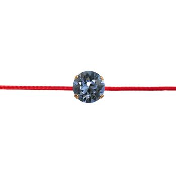 Bracelet protection fil rouge avec cristal - argent - denim 1