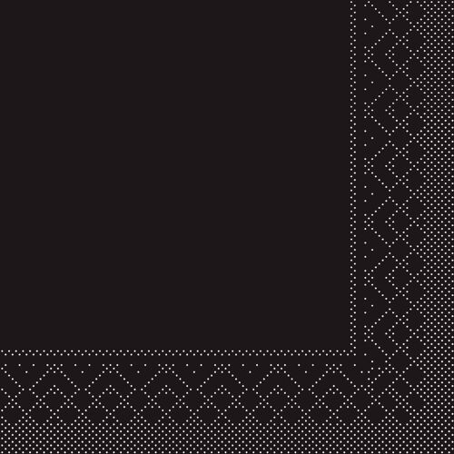 Einweg Serviette Schwarz aus Tissue 33 x 33 cm, 3-lagig, 20 Stück