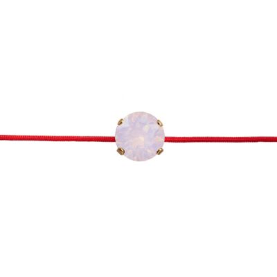 Pulsera de protección de hilo rojo con cristal - plata - Ópalo de agua de rosa
