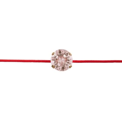 Bracciale protezione filo rosso con cristallo - argento - rosa vintage