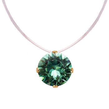 Collier invisible, cristal rond 8mm - or - erinite 1