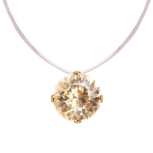 Invisible necklace, 8mm round crystal - gold - Golden Shadow