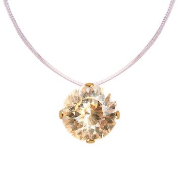 Buy wholesale Invisible necklace, 8mm round crystal - gold