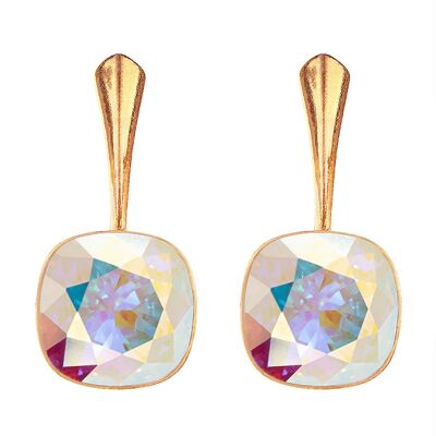 Pendientes de plata Cantaine, cristal de 10 mm - oro - aurore borale