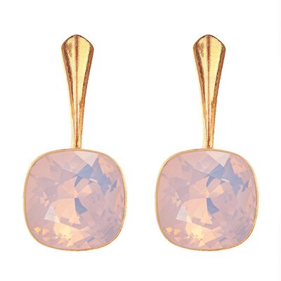 Orecchini in argento Cantain, cristallo 10mm - oro - Opale d'acqua di rose