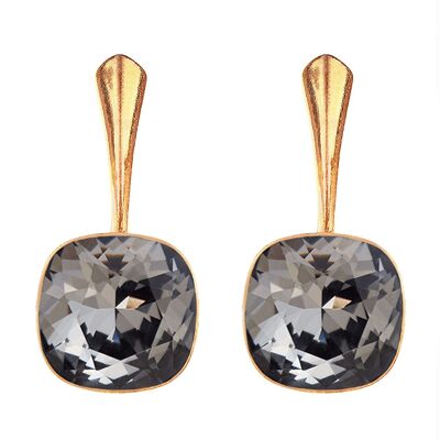 Pendientes de plata Cantain, cristal de 10 mm - oro - Silvernight