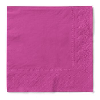 Serviette jetable violette en tissu 33 x 33 cm, 3 plis, 20 pièces 1