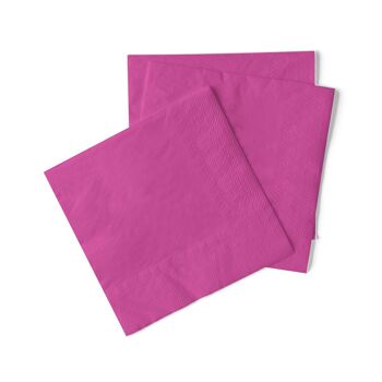 Serviette jetable violette en tissu 33 x 33 cm, 3 plis, 20 pièces 2