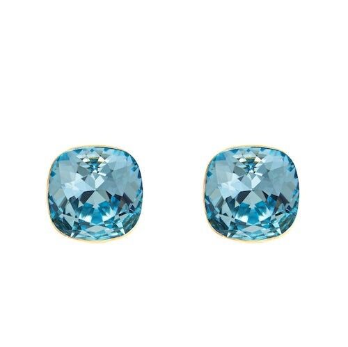 Silver Naglinskers, 10mm Crystal - Gold - Aquamarine