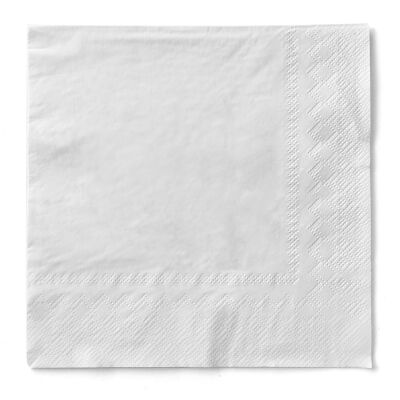 Servilleta desechable blanca 33 x 33 cm, 3 capas, 20 piezas