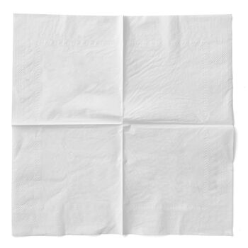 Serviette en papier jetable blanche 33 x 33 cm, 3 plis, 20 pièces 3