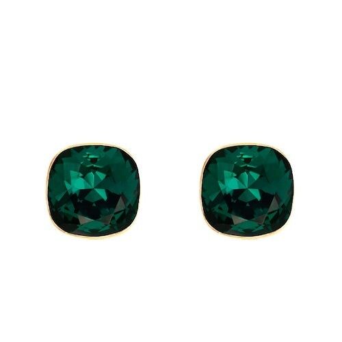 Silver Naglinskers, 10mm Crystal - Gold - Emerald