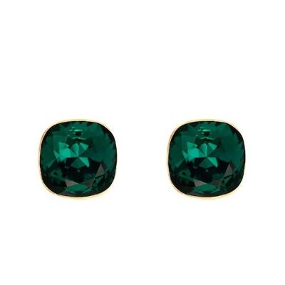 Silver Naglinskers, 10mm Crystal - Gold - Emerald