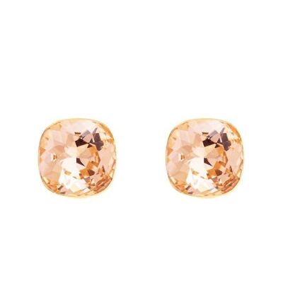 Silver Naglinskers, 10mm Crystal - Silver - Light Peach