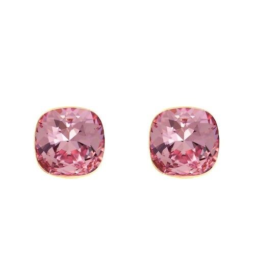 Silver Naglinskers, 10mm Crystal - Gold - Light Rose