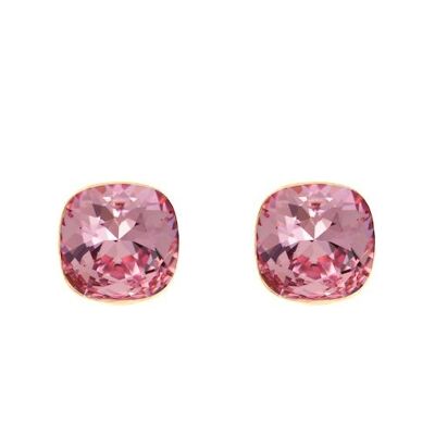 Silver Naglinskers, 10mm Crystal - Gold - Light Rose