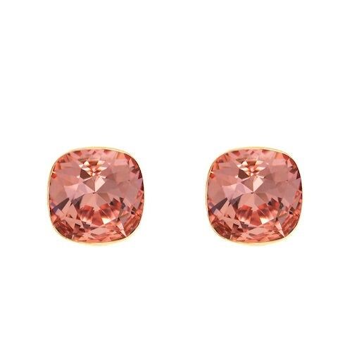 Silver Naglinskers, 10mm Crystal - Gold - Rose Peach