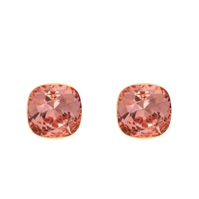 Silver Naglinskers, 10mm Crystal - Silver - Rose Peach