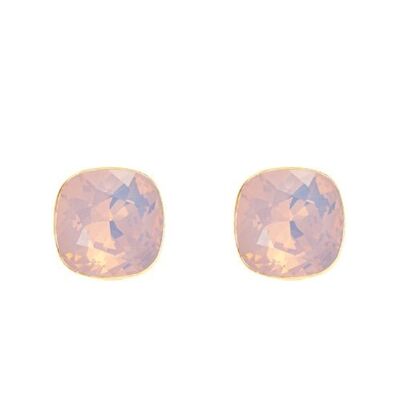 Silver Naglinskers, 10mm Crystal - Gold - Rose Water Opal