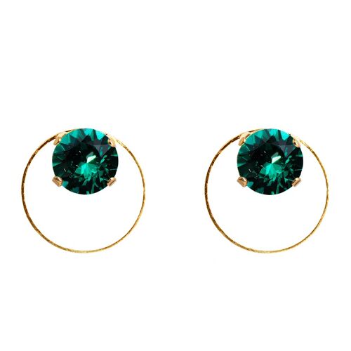 Nagliņaukari with Ring, 8mm Crystal - Gold - Emerald