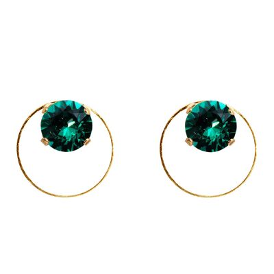 Nagliņaukari with Ring, 8mm Crystal - Gold - Emerald