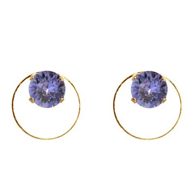 Naglinskari with a circle, 8mm crystal - gold - tanzanite