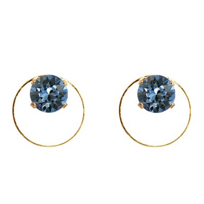 Naglinskari with a circle, 8mm crystal - silver - Denim Blue