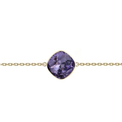 Rombo a catena fine, cristallo 10mm - argento - tanzanite