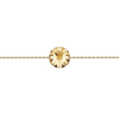 Cadena de mano fina circulo, 10mm cristal - oro - Golden Shadow