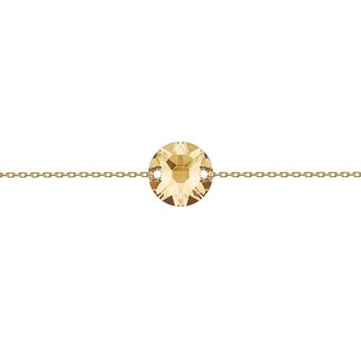 Fine hand chain circle, 10mm crystal - gold - Golden Shadow