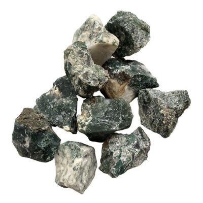 Packung mit rohen, grob geschliffenen Kristallen, 1 kg, Moosachat